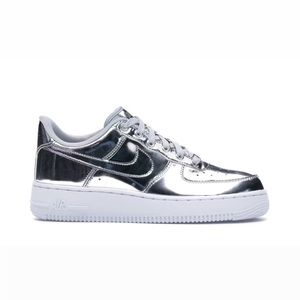 Silver Liquid Metal Nike Air Force 1s